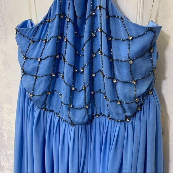Alice & Olivia Silk Mini Beaded Dress Sky Blue NWT Size Small NWT - Picture 4 of 5